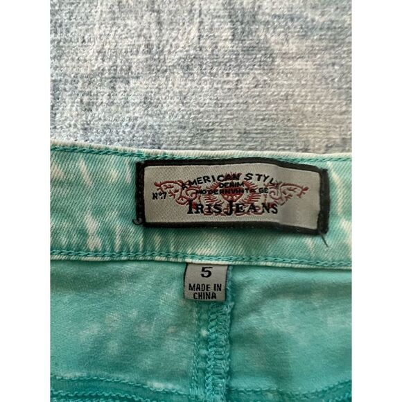 Iris Jeans Modern Vintage Light Teal Acid Wash Skinny Jeans Size 5 - Picture 5 of 9